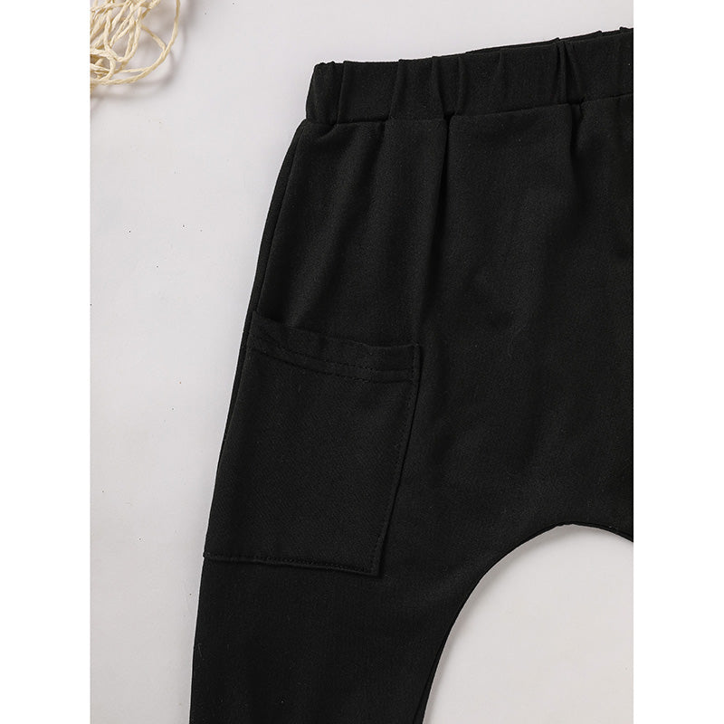 2-Piece Baby Boy Valentine’s Outfit – “Heart Crusher” Long-Sleeve T-Shirt & Black Heart Print Pants Set - Sprout