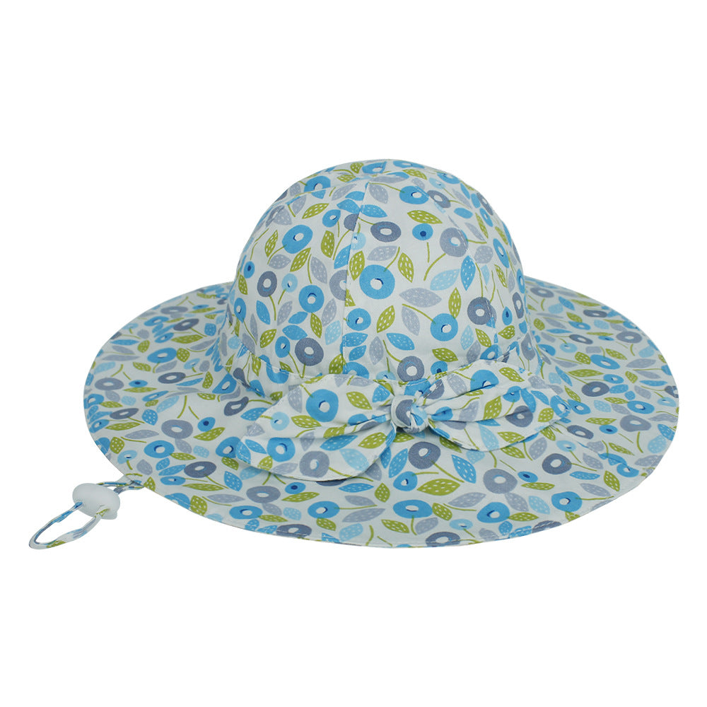 Children's Bowknot Floral Big Eaves Sun Hat - Sprout