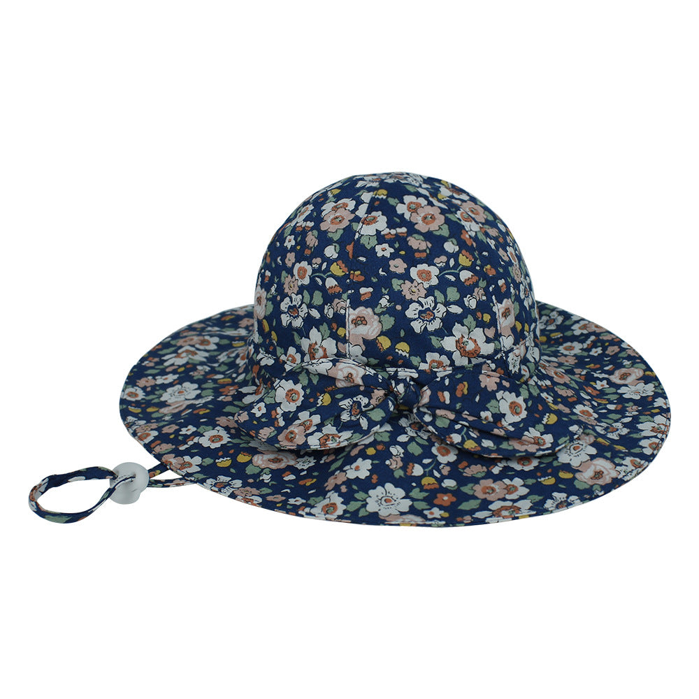 Children's Bowknot Floral Big Eaves Sun Hat - Sprout