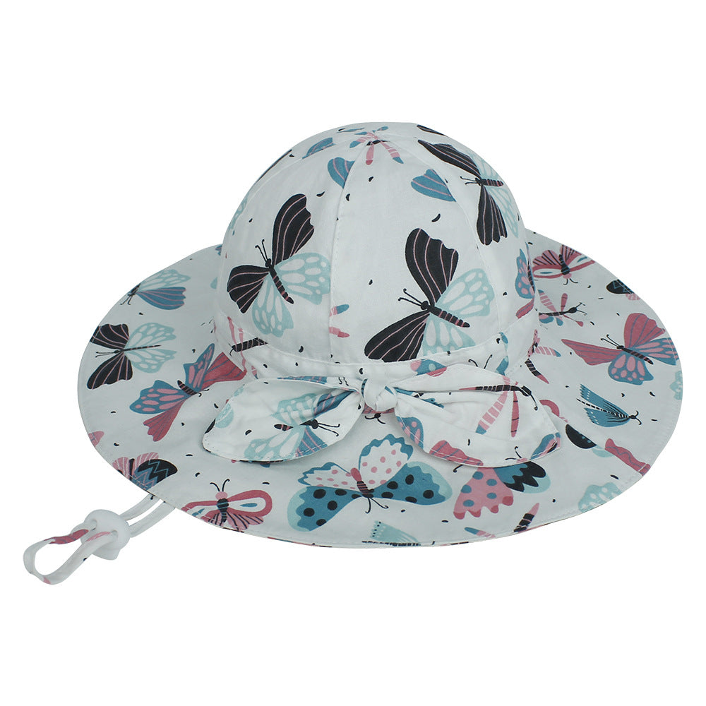Children's Bowknot Floral Big Eaves Sun Hat - Sprout