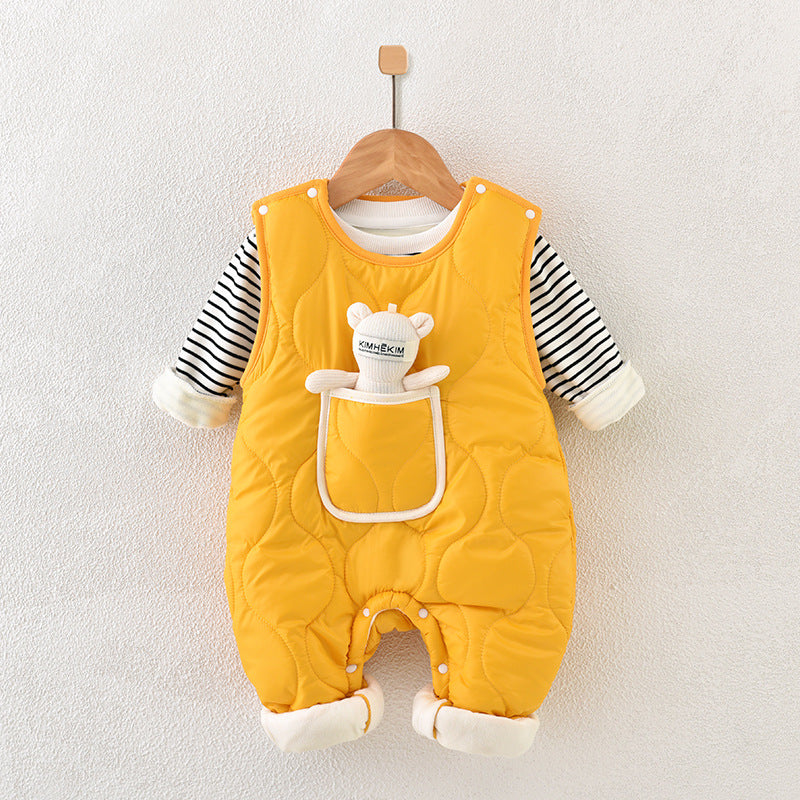Newborn Cotton Coat Set – Fleece-Lined Thickened Baby Outerwear - Sprout
