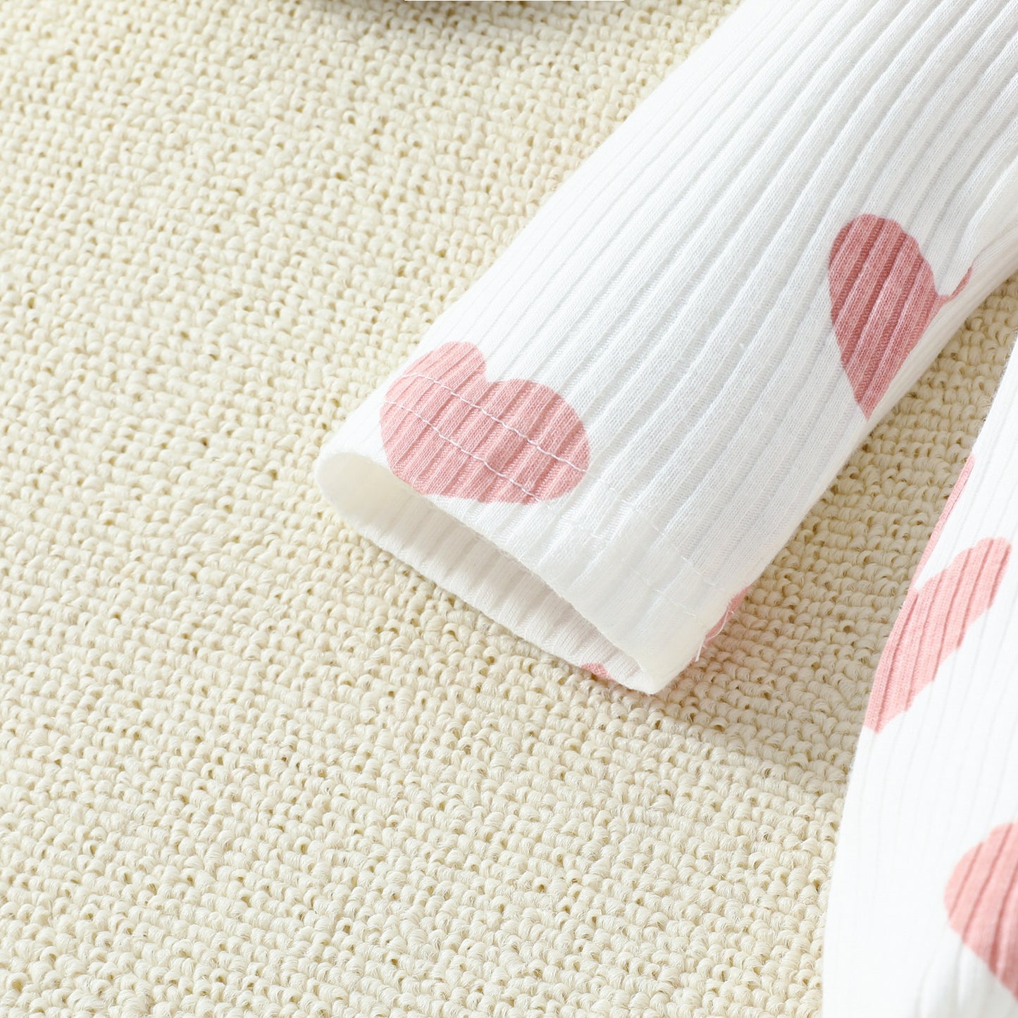 Valentine’s Day Baby Girl Layette Jumpsuit – Spring Heart Print One-Piece Outfit - Sprout