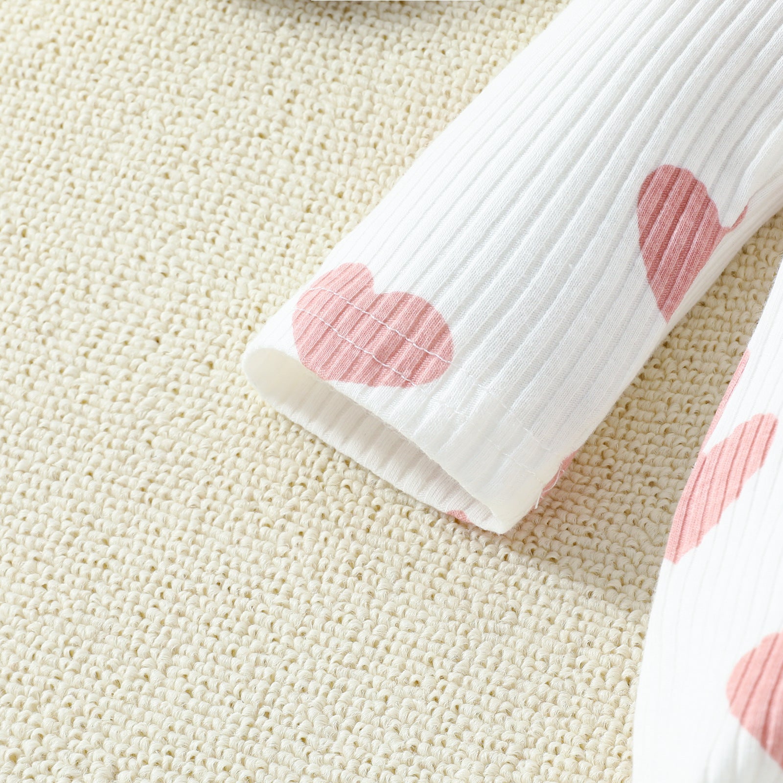 Valentine’s Day Baby Girl Layette Jumpsuit – Spring Heart Print One-Piece Outfit - Sprout