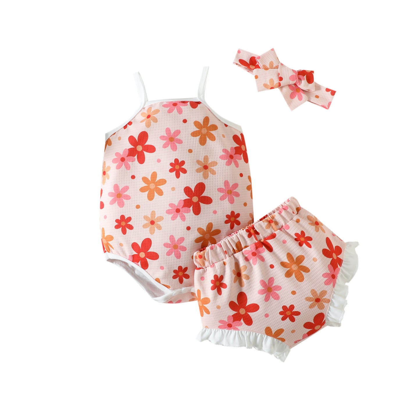 Baby Girl Clothing Flower Overall Dress Set - Sprout