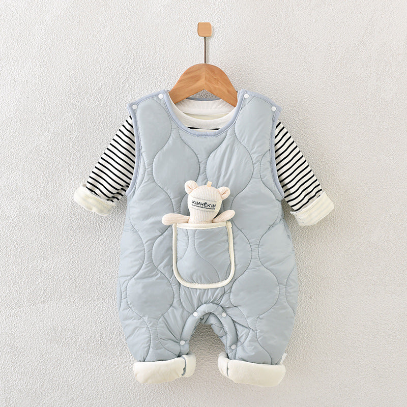 Newborn Cotton Coat Set – Fleece-Lined Thickened Baby Outerwear - Sprout