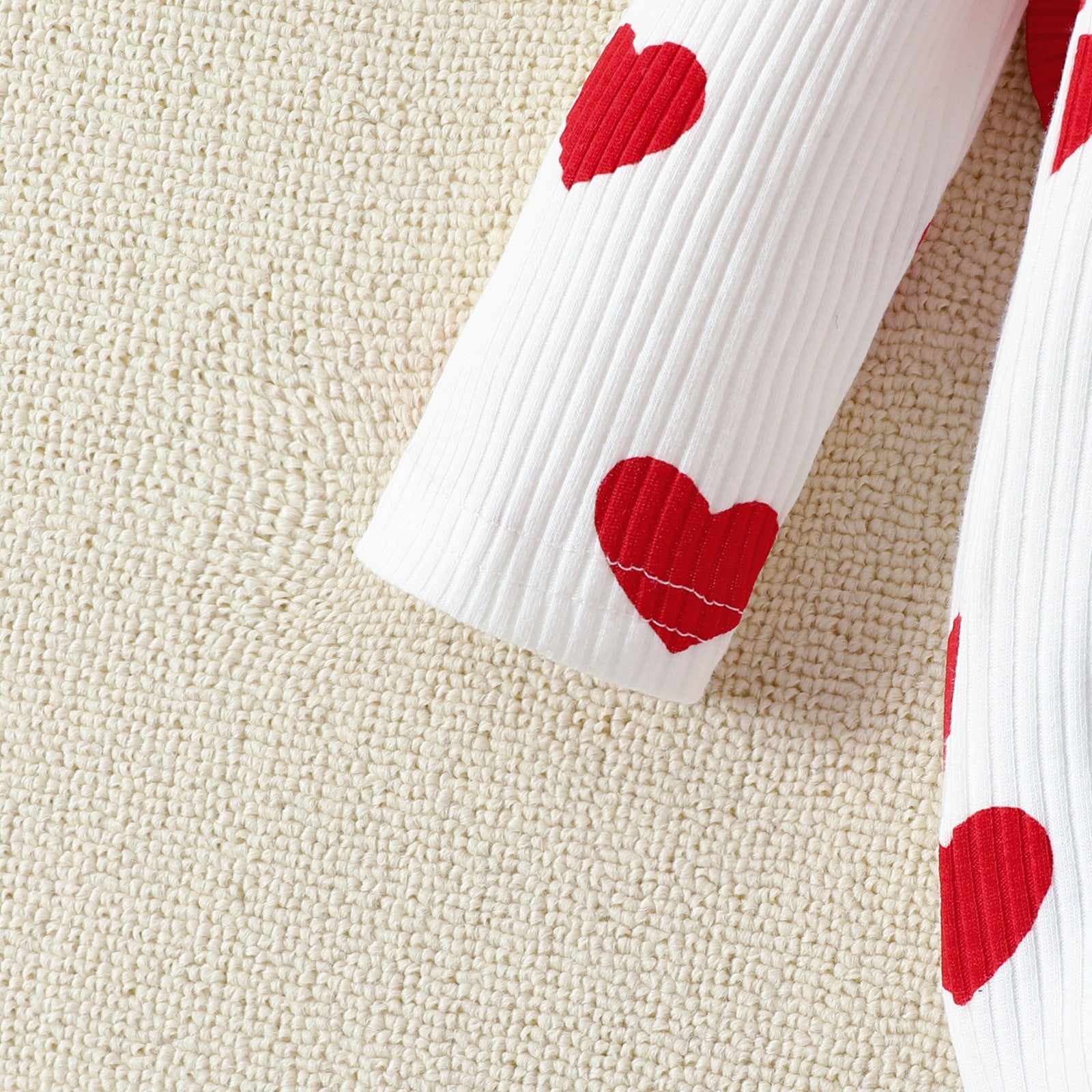 Valentine’s Day Baby Girl Layette Jumpsuit – Spring Heart Print One-Piece Outfit - Sprout