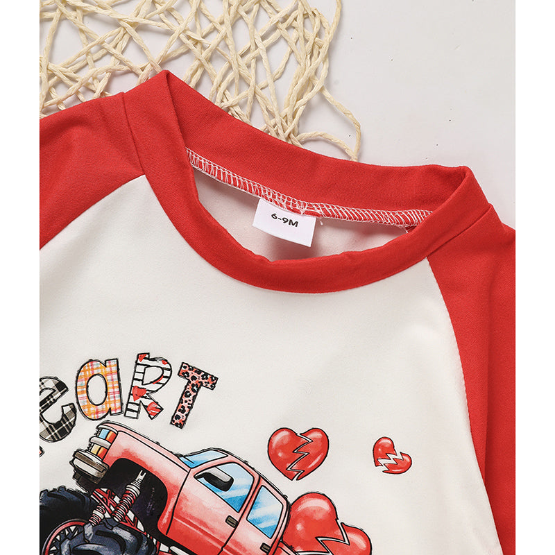 2-Piece Baby Boy Valentine’s Outfit – “Heart Crusher” Long-Sleeve T-Shirt & Black Heart Print Pants Set - Sprout