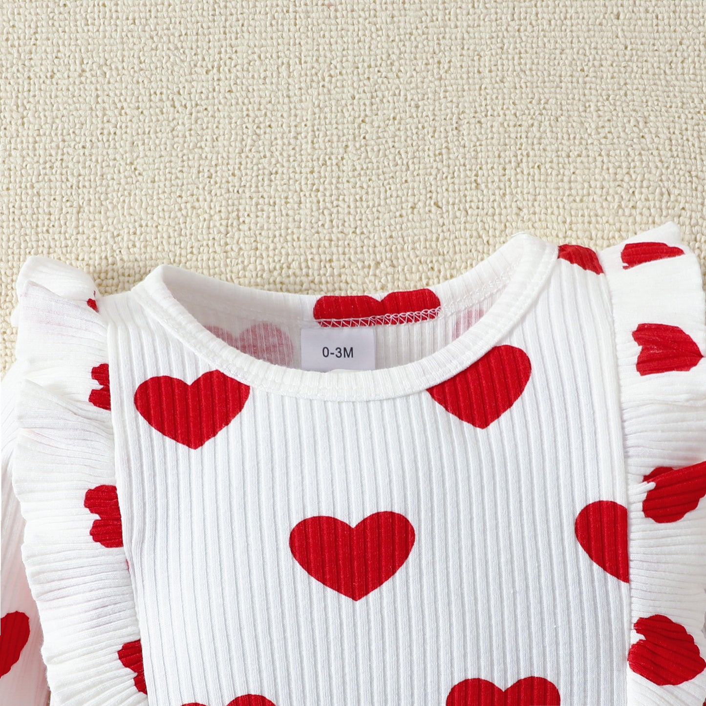 Valentine’s Day Baby Girl Layette Jumpsuit – Spring Heart Print One-Piece Outfit - Sprout