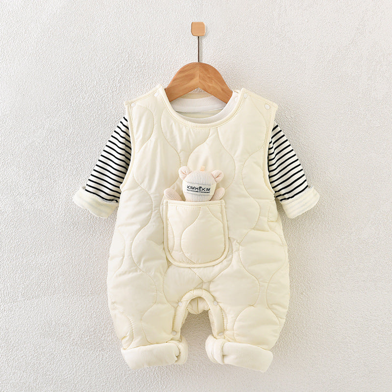 Newborn Cotton Coat Set – Fleece-Lined Thickened Baby Outerwear - Sprout