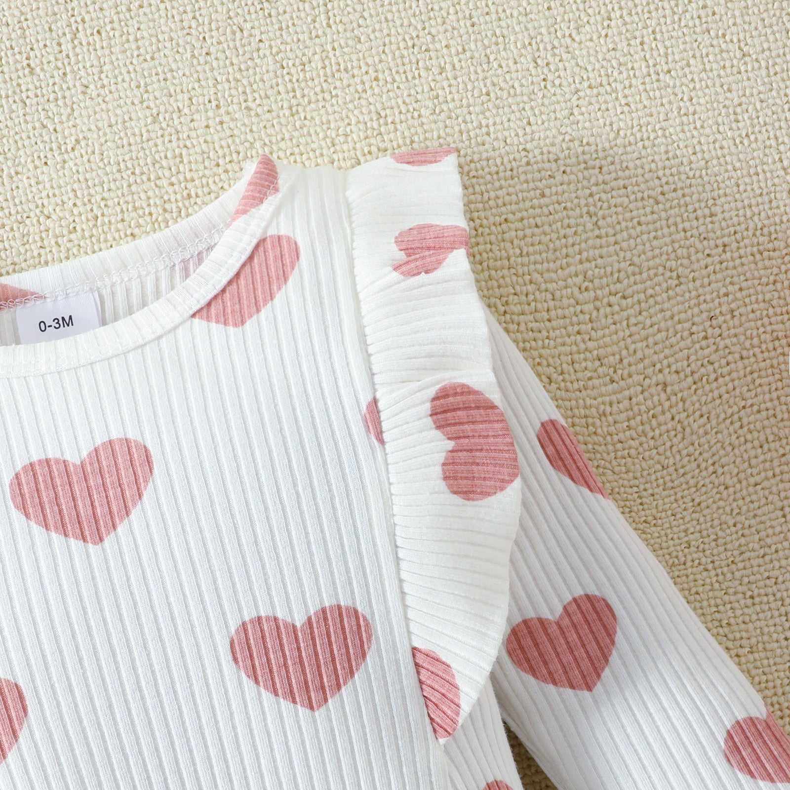 Valentine’s Day Baby Girl Layette Jumpsuit – Spring Heart Print One-Piece Outfit - Sprout