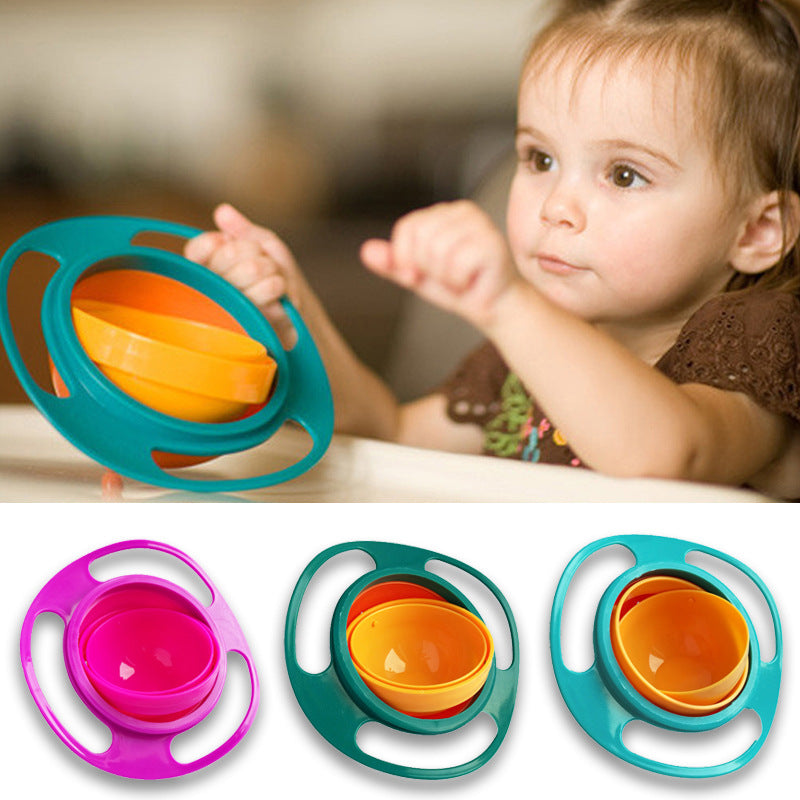 360° Rotating Spill-Proof Bowl for Kids – Universal No-Spill Feeding Dish - Sprout